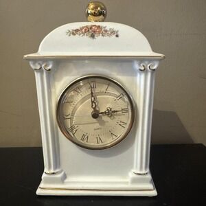 1993 Paul Sebastian PS Limited Edition Porcelain Ceramic Quartz  Clock Floral